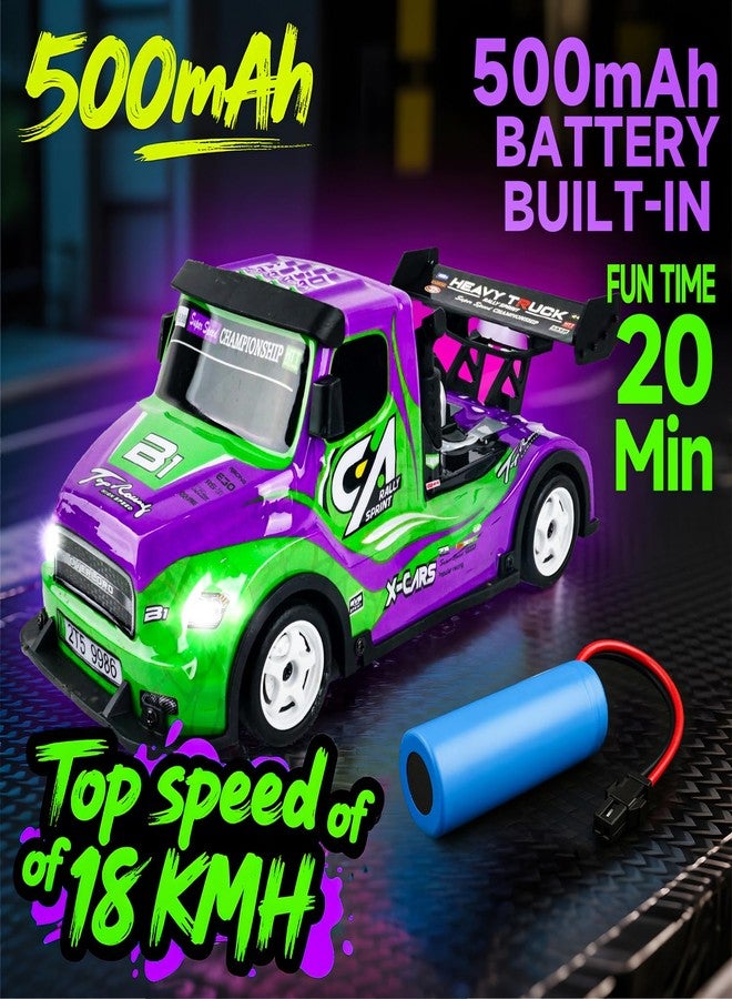 بيزغار سيارة بيزجار للتحكم عن بعد | سيارة لعبة رباعية الدفع بتردد 2.4 جيجاهرتز مع أضواء متغيرة الألوان ومجموعات إطارات مزدوجة | 20 دقيقة من وقت اللعب | شاحنة سباق تعمل بالتحكم عن بعد للأولاد والبنات والكبار (أخضر) - Image 3